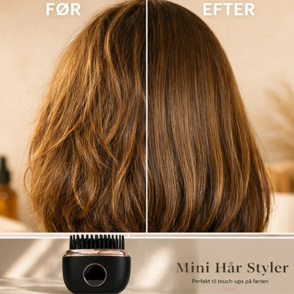Mini Hår Styler - før og efter glatning, perfekt til touch-ups på farten
